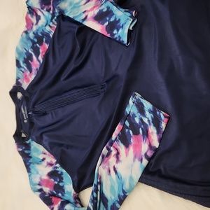 Free Country Tye Dye Rash Gaurd Shirt Small